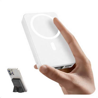 10000Mah Magnetic Power Bank – Portable Charger with Foldable Stand, LED Digital Display, Charge Iphone & Android Devices Simultaneously